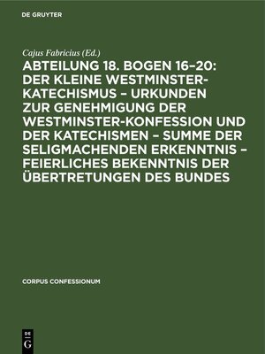 cover image of Abteilung 18. Bogen 16–20